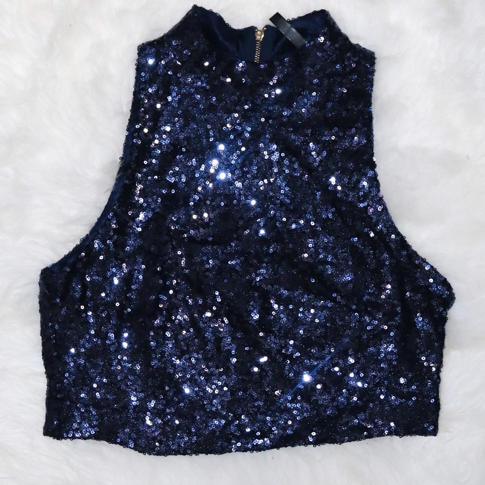 Sequin Crop Top